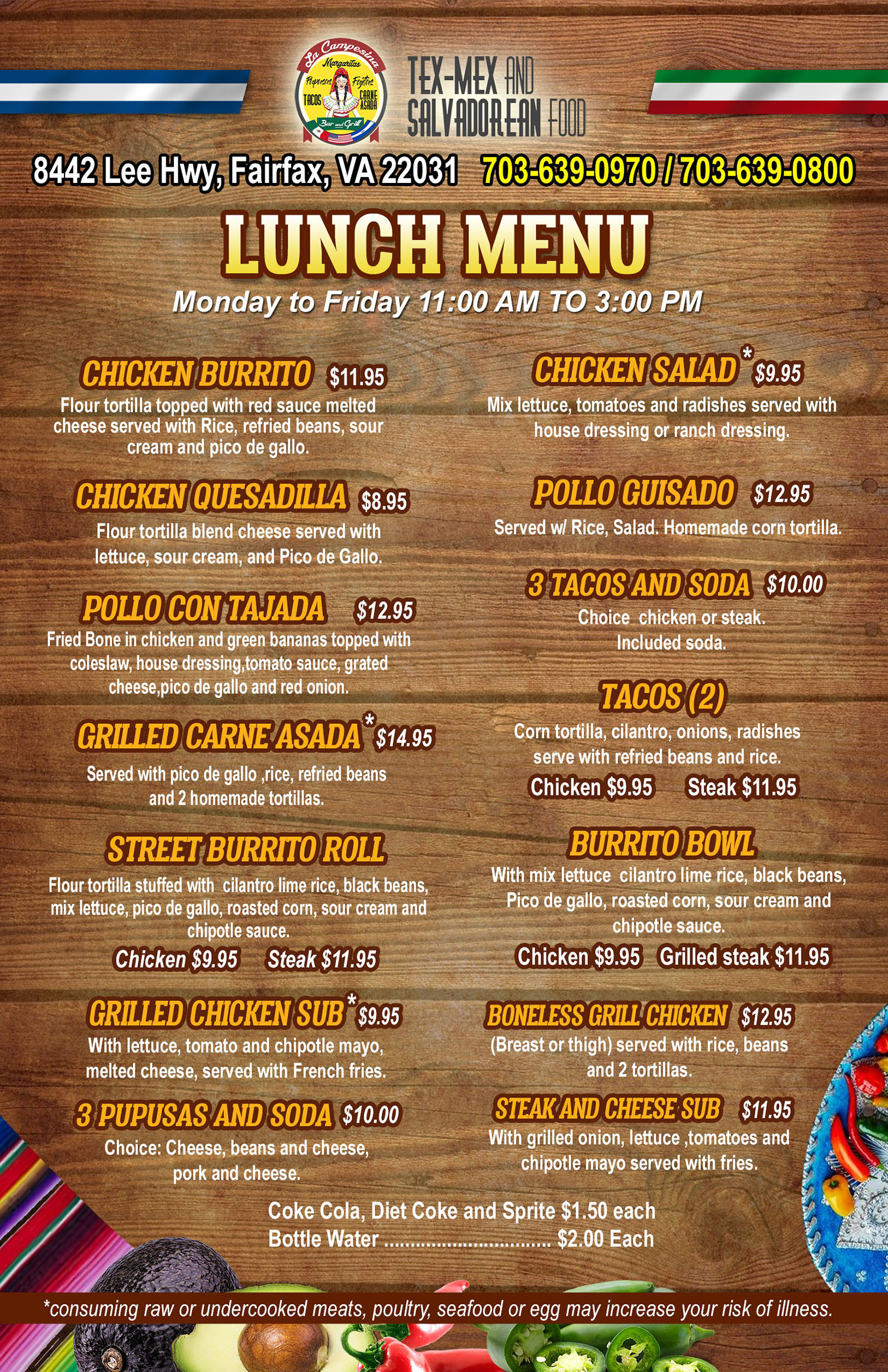 La Rural Lunch Menu Menu – La Campesina Restaurant